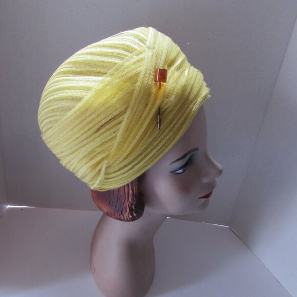 Vintage 1960 Era Bubble Hat Lemon Yellow main image 4